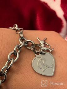 img 8 attached to Turandoss Horse Gifts: Engraved 26 Letters Initial Charm Bracelet - Stainless Steel Horse Lover Bracelet for Girls