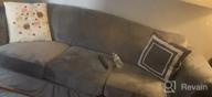 картинка 1 прикреплена к отзыву Оранжевый бархатный чехол для дивана с 2 подушками Loveseat Высокоэластичный защитный чехол для мебели 3 предмета Толстый моющийся плюш для собак, домашних животных и детей - Lamberia от Priscilla Tran