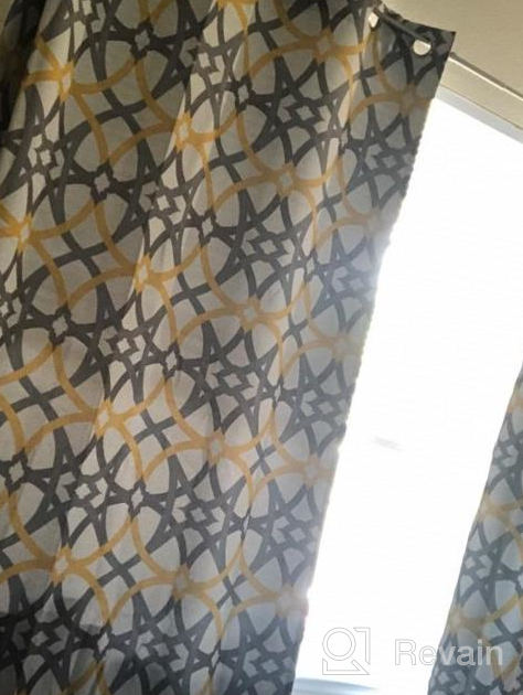 img 1 attached to Red And Gray Alexander Thermal Blackout Grommet Unlined Window Curtain Set Of 2 Panels, 52X96 Inch With Spiral Geo Trellis Pattern - DriftAway review by Kyle Ahmed