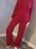 img 1 attached to Anjue Womens Pajama Set Long Sleeve Sleepwear Lounge Sets For Women Scoop Neck Pjs Sets S-2XL review by Tim Larsen