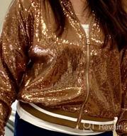 img 1 attached to Stylish Sequin Bomber Jacket With Track Stripes And Front Zip For Women By Anna-Kaci review by Ishon Prz
