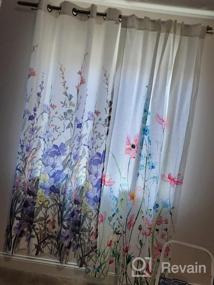 img 7 attached to Kotile Purple Floral Print Curtains - Grommet Top Room Darkening Thermal Insulated Living Room Drapes, 84 Inches Long (2 Panel Sets, 52 X84 Inch)