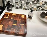 img 1 attached to Roro Wood Square End-Grain Chef Cutting Board And Block, 14 Inch Acacia Square review by Adam Shuler