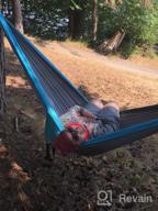 img 1 attached to Portable Camping Hammock - Lightweight Double/Single Parachute Hammock With Tree Straps For Hiking, Backpacking, And Outdoor Adventures - By AnorTrek review by Antonio Lofton