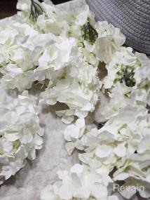 img 7 attached to Pack Of 5 Artificial Hydrangea Flowers With Removable Stems - Full Silk Blush Hydrangea Heads - Perfect For Home Decor, Weddings, And DIY Projects