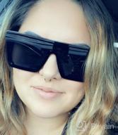 img 1 attached to Stay Fashion-Forward With FEISEDY Oversized Square Sunglasses -UV Protected For Men And Women review by Erica Green