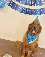 img 1 attached to Celebrate Your Pup'S Big Day With TCBOYING'S 11-Piece Dog Birthday Set – Blue Bandana, Hat, Scarf, Flags, Balloons & More! review by Damon Murray