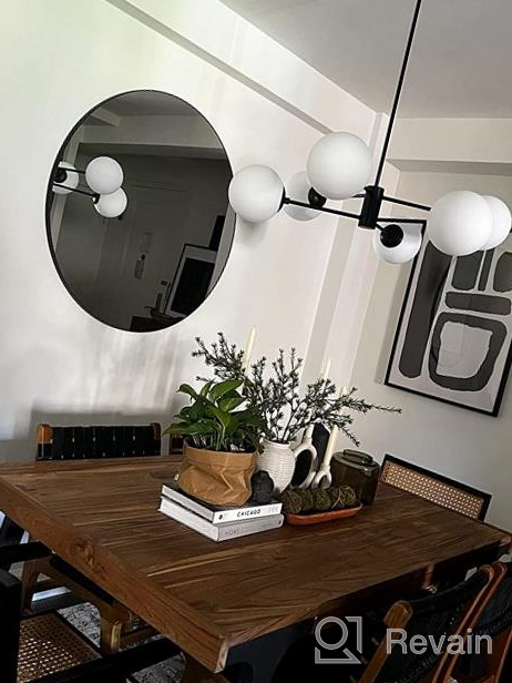 img 1 attached to Liara Caserti Black Sputnik Chandelier - Modern Ceiling Light with 6 Glass Globe Lights - Mid Century Modern Chandelier for Dining Room, Kitchen, Bedroom - Sputnik Light Fixture, UL Listed review by William Lin