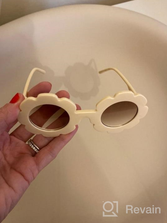 img 1 attached to 🌼 Adorable ADEWU Sunglasses for Kids: Round Flower Cute Glasses, UV 400 Protection - Perfect Children Gifts for Girls and Boys! review by Jim Moody