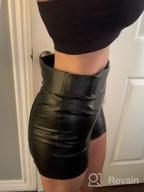 img 1 attached to Women'S Faux Leather High Waisted Sexy Disco Hot Pants Club Shorts Flexible review by Anthony Cayton