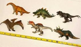 img 7 attached to Игрушки-динозавры для детей в возрасте от 3 до 5 лет, световой и звуковой игровой набор для грузовика-динозавра с фигурками брахиозавра, тираннозавра, спинозавра, трицератопса, железного дракона и птерозавра