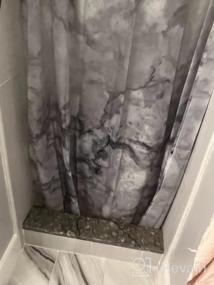 img 7 attached to MDesign Fabric Shower Curtain, 72" X 72", Machine Washable, Quality Reinforced Buttonholes For Bathroom, Guest Bath, Stalls, Tubs, Carrara Marble Design - Almond Brown