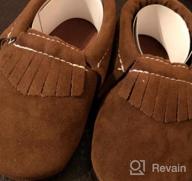 img 1 attached to Adorable And Comfortable Baby Moccasins: Delebao Soft Sole Tassel Crib Shoes review by Tony Battaglia