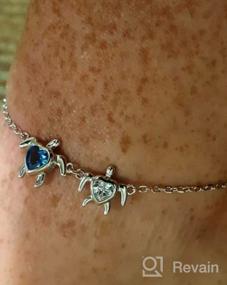 img 5 attached to Sterling Silver Mom and Baby Turtle Jewelry Set: Necklace, Stud Earrings, Anklet, and Cubic Zirconia Heart Pendant - Perfect Turtle-inspired Accessories for Women