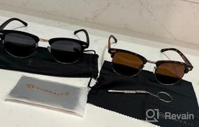 img 7 attached to SUNGAIT Polarized Half Frame Retro Sunglasses - Classic Style For Optimal Sun Protection