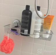 img 1 attached to SANNO Suction Cup Shower Caddy Bathroom Caddies Storage Combo Organizer, No Damage Suction Cup,Rustproof Wire Basket For Kitchen & Bathroom Accessories - Rustproof Stainless Steel 2 Pack review by Davon Man