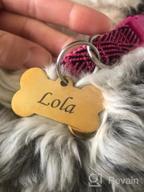 img 1 attached to Valyria Stainless Steel Custom Engraved Rose Gold Bone Pet ID Tags For Large Dogs 29Mmx50Mm(1 1/8" X 1") review by Anthony Mangum
