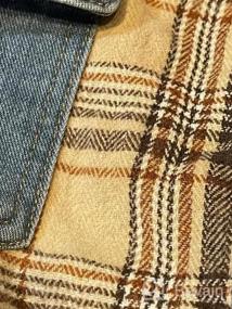 img 6 attached to Vintage Trucker Shacket Jacket: KANCY KOLE Jean Plaid Denim Button Down