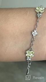 img 5 attached to JIANGXIN 925 Sterling Silver Birthstone Chain Link Bracelet: A Lucky Four Leaf Clover Gemstone Fine Jewelry for Women & Girls - A Perfect Birthday Gift for Good Luck & Prosperity