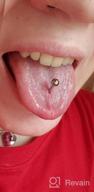 img 1 attached to Titanium Shield Barbell Tongue Piercing Set – Internally Threaded 14G 16G G23 Solid Silver Pair From GAGABODY review by Dana Young