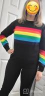 img 1 attached to 🌈 Ferrtye Women's Rainbow Pullover Sweater: Lightweight, Long Sleeve, Crew Neck, Loose Knit review by Marcus West