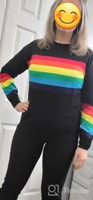 img 7 attached to 🌈 Ferrtye Women's Rainbow Pullover Sweater: Lightweight, Long Sleeve, Crew Neck, Loose Knit