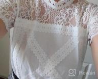 img 1 attached to Women'S Cute Lace Blouse Top With Short Sleeve, Hollow Out Turtle Neck Design review by Tammy Johnson