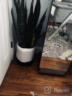 img 1 attached to TIMEYARD Sturdy Jute Rope Plant Basket Modern Woven Basket For 10" Flower Pot Floor Indoor Planters, 11” X 11” Storage Organizer Basket Rustic Home Decor, Black And Beige Stripes review by Jen Coleman