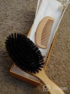 img 1 attached to Revitalize Fine Hair With Belula'S 100% Boar Bristle Brush Set – Includes Wooden Comb, Travel Bag And Spa Headband! review by Matthew Blustein