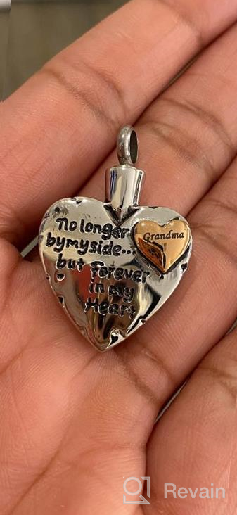 img 1 attached to No Longer By My Side Forever in My Heart: Cremation Jewelry for Ashes Pendant Necklace review by Patrick Ceo