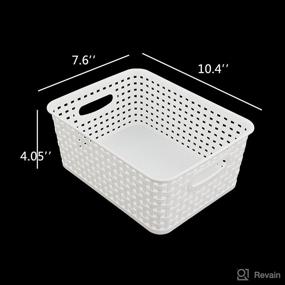 img 3 attached to 📦 Efficient Organization: Eagrye 6-Pack 10.4-Inch x 7.6-Inch x 4.05-Inch Plastic Storage Basket, Woven Basket Bin