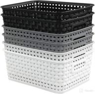 📦 efficient organization: eagrye 6-pack 10.4-inch x 7.6-inch x 4.05-inch plastic storage basket, woven basket bin logo