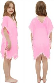 img 3 attached to Pom Pom Trimmed Girls' Swim Cover Up For Stylish Beach Attire By MissShorthair