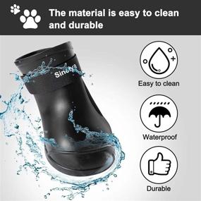 img 2 attached to 🐾 SINCIYA Waterproof Dog Rain Boots - Set of 4 Anti-Slip Shoes with Adjustable Straps, Rubber Sole, and Lightweight Design, Ideal for Outdoor Activities and Wear Resistance