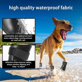 img 1 attached to 🐾 SINCIYA Waterproof Dog Rain Boots - Set of 4 Anti-Slip Shoes with Adjustable Straps, Rubber Sole, and Lightweight Design, Ideal for Outdoor Activities and Wear Resistance