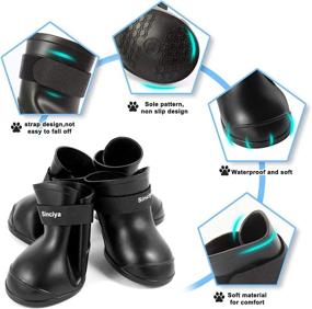 img 3 attached to 🐾 SINCIYA Waterproof Dog Rain Boots - Set of 4 Anti-Slip Shoes with Adjustable Straps, Rubber Sole, and Lightweight Design, Ideal for Outdoor Activities and Wear Resistance