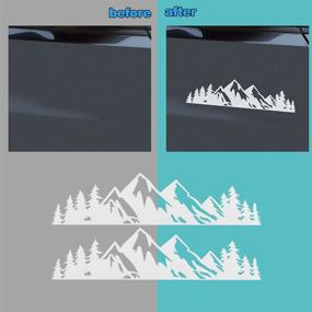 img 1 attached to 🏔️ LDYFC Vinyl Mountain Decal & Tree Sticker for Car/Truck Tailgate, Laptop, Trunk Badge - Outdoor Bumper Stickers (White, 8 inch) - 2 PCS