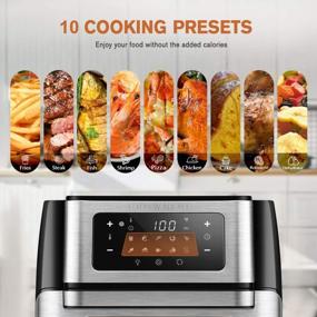 img 3 attached to CROWNFUL 10.6 Quart Digital Air Fryer With Rotisserie And Dehydrator - Get The Perfect Oil-Free Cook Every Time