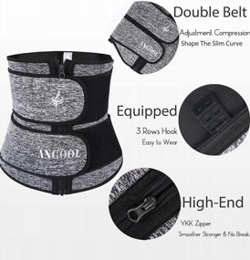 img 3 attached to ANGOOL Women'S Neoprene Plus Size Waist Trainer With Zipper - Sauna Sweat Corset Cincher Belt For Workouts