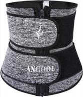 angool women's neoprene plus size waist trainer with zipper - sauna sweat corset cincher belt for workouts логотип