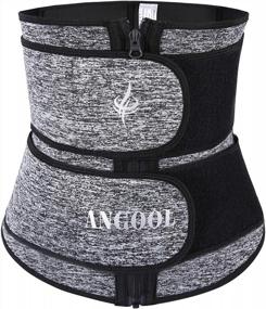 img 4 attached to ANGOOL Women'S Neoprene Plus Size Waist Trainer With Zipper - Sauna Sweat Corset Cincher Belt For Workouts