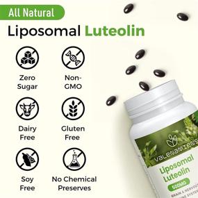 img 1 attached to 🧠 High Absorption Liposomal Luteolin 500mg Supplement - Boosts Brain, Nervous, & Immune System Health | 240 Softgels, 120-Day Supply