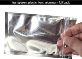 img 1 attached to 🔒 50 Pack Mylar Bags - 5.5x7.8 Inch Resealable Smell Proof Bags, Food Safe Storage Bags with Clear Zip Lock, Silver - Made with Food-Grade Aluminum Material