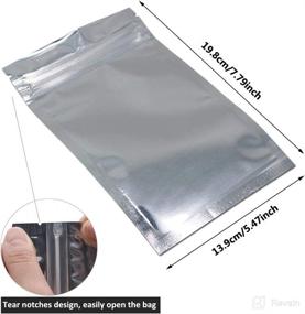 img 2 attached to 🔒 50 Pack Mylar Bags - 5.5x7.8 Inch Resealable Smell Proof Bags, Food Safe Storage Bags with Clear Zip Lock, Silver - Made with Food-Grade Aluminum Material