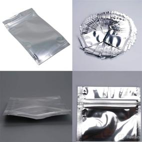 img 3 attached to 🔒 50 Pack Mylar Bags - 5.5x7.8 Inch Resealable Smell Proof Bags, Food Safe Storage Bags with Clear Zip Lock, Silver - Made with Food-Grade Aluminum Material