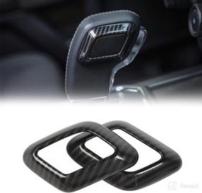 img 4 attached to 🚗 Voodonala Carbon Fiber Grain Gear Shift Head Trim for Ford F150 2015-2017
