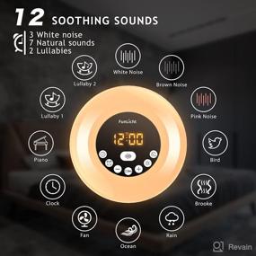 img 2 attached to Funlicht 4-in-1 White Noise Machine with Night Light, Alarm Clock, and Wake-Up Light - 12 Soothing Sounds for Sleep, Baby, Adults - Bedroom, Office, Travel