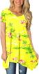 bishuige womens summer short sleeve irregular hem loose tunic tops flowy blouses shirt logo