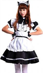 img 3 attached to Plus Size Anime Maid Costume With Cat Ears, Apron, And Cosplay Dress For Halloween - GRAJTCIN Women'S