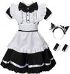 plus size anime maid costume with cat ears, apron, and cosplay dress for halloween - grajtcin women's logo